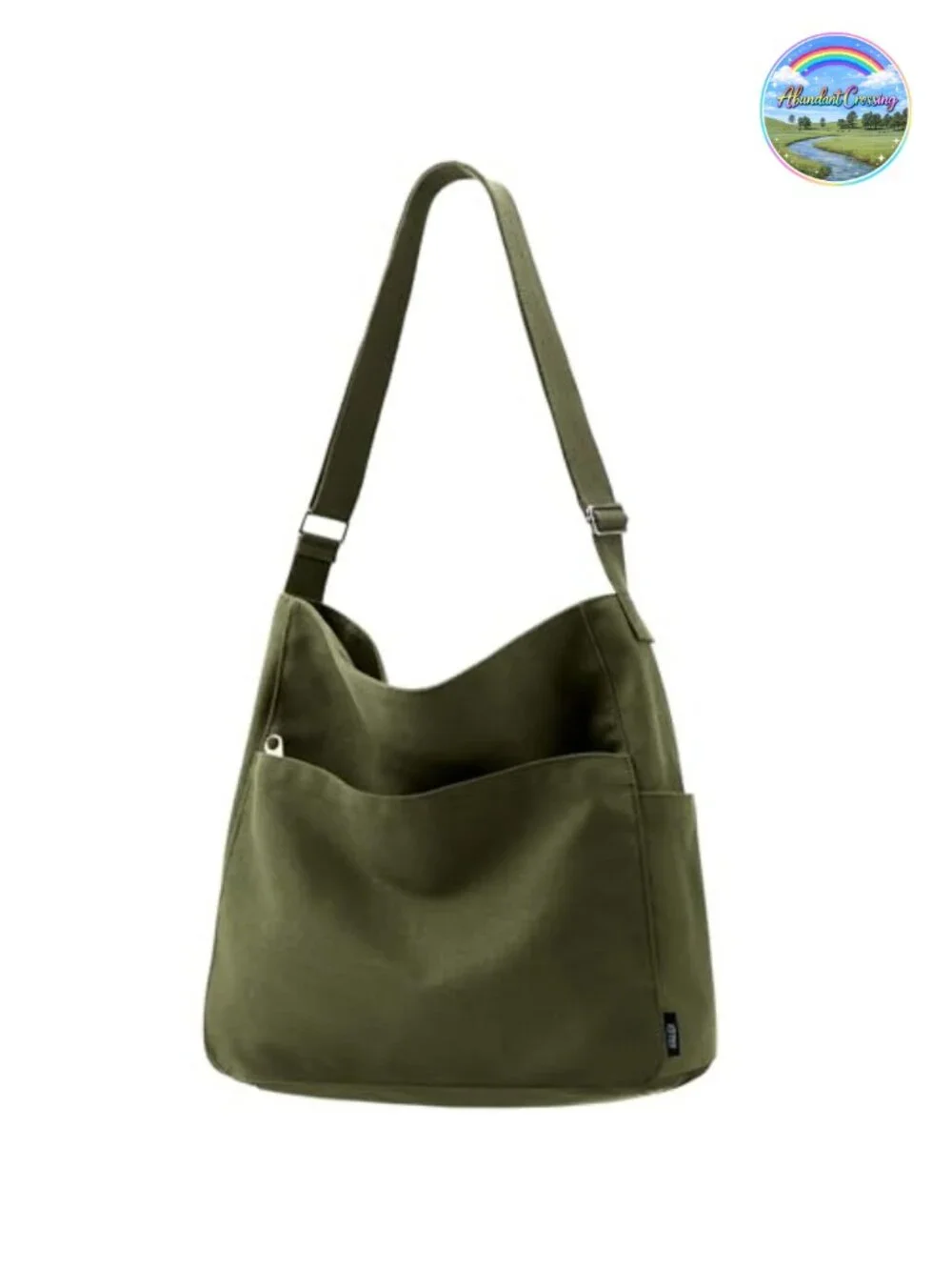 Canvas Tote Bag Large Zipper Crossbody Shoulder Hobo Purse